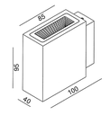 UNO ALU APPLIQUE LED 2*3W IP54 2X250LM