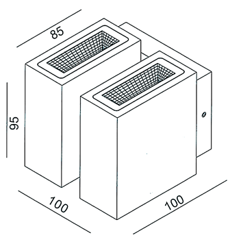 DUO ALU APPLIQUE LED 4*3W IP54 4X250LM