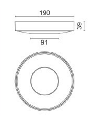 PF19 LED 1400LM 3000K A/SCH/DIF.108? BLANC