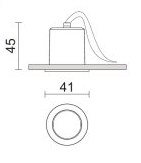 RA4 LENS LED 200LM 2W 3000K 14° BLANC