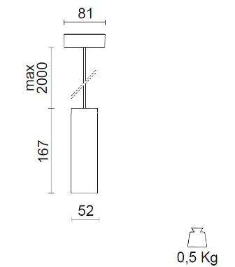 MINIPERFETTO SUSP LED 1450LM 12W 3000K  30° BLANC