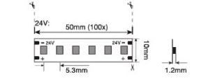 RUBAN 2835 5M 26.4W/M 24VDC 120LEDS/M 2700K IP65