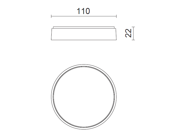 PN110T 230 LED 400LM 4,3W 30K 110° BLANC