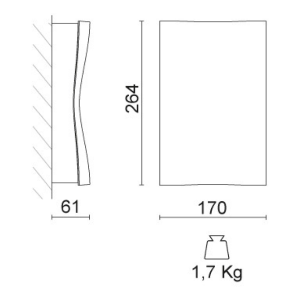 BALTI 260 LED 2x2400LM 2x18W 3000K 30°/30° BLANC