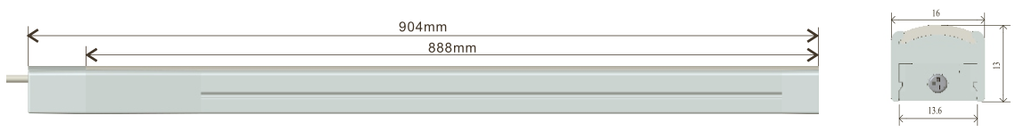 Schema PROFIL LED AIMANTE 90CM 24VDC 3000K 18W 900LM