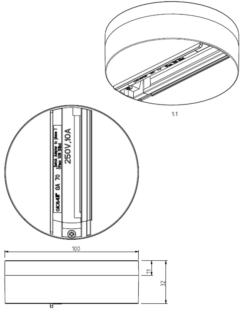 FIX-POINT GA70 BLANC PATERE DE FIXATION 3 ALLUMAGES