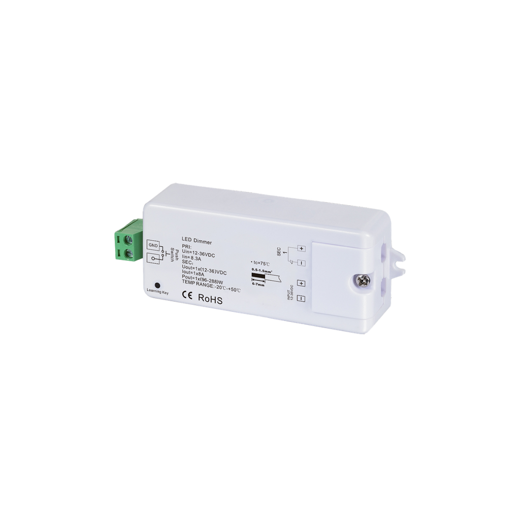 [610SR1009CS] RECEPTEUR MONO 12/24VDC 96W/192W (RF + PUSH)