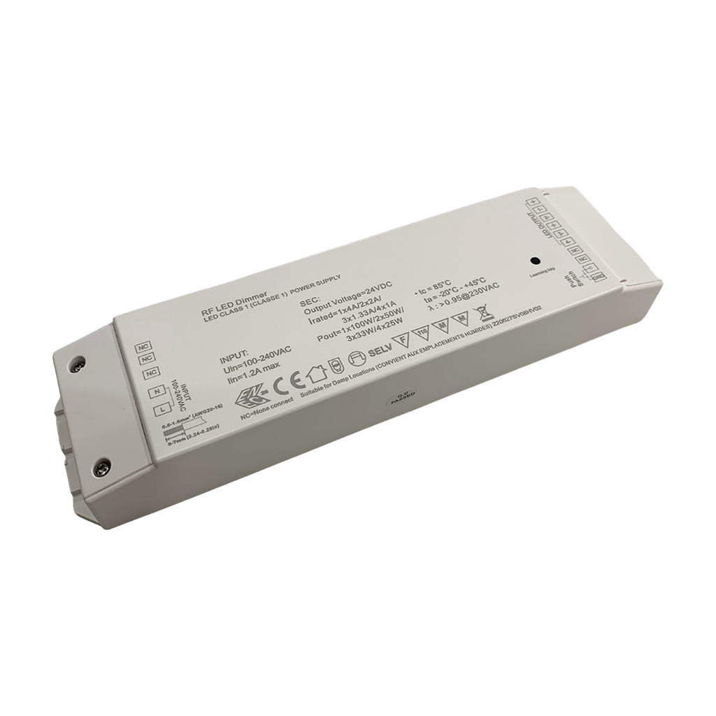 RECEPTEUR 1X4.16A 230Vac/24Vdc 1x100W (RF+dim push)