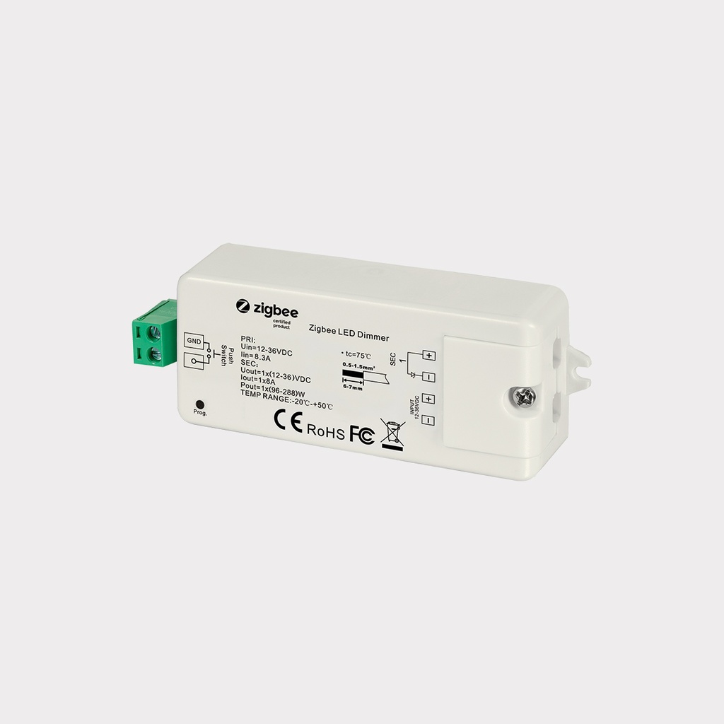 ZIGBEE RECEPTEUR MONO 12-24VDC 1X8A 96-192W