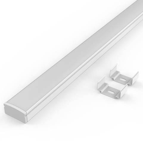 PROFIL COSTA PLAT 17.2x8 200CM BLANC DIF/OPAL avec 4 clips & 2 embouts