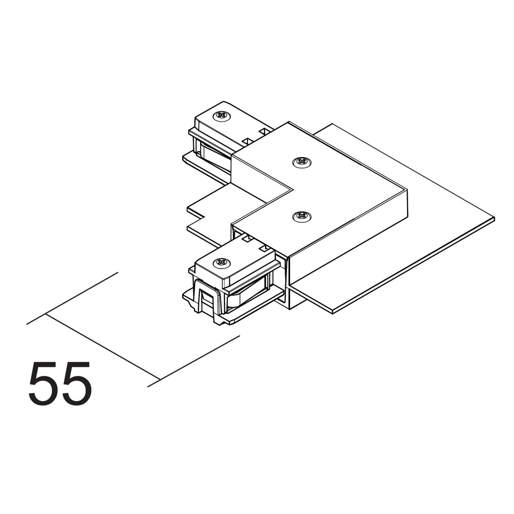COUDE 90° RAIL ENCASTRE 48VDC INTERIEUR NOIR (copie)