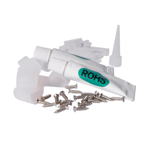 [600N3KIT] KIT 20 CLIPS + 5 ALIMS + 5 BOUCHONS + 2 TUBES SILICONE  
