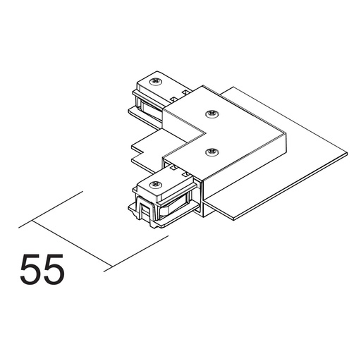 [64841130] COUDE 90° RAIL ENCASTRE 48VDC INTERIEUR NOIR (copie)